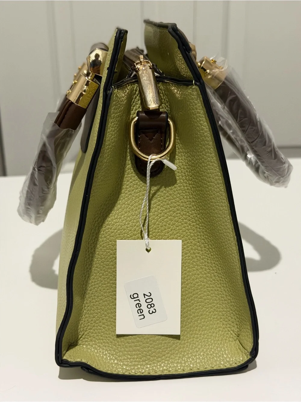 PLAY & SNGN Women’s Green and Brown Satchel Set with Wallet and Card Holder